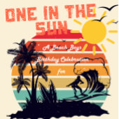 One in the Sun Retro Beach Party Napkins スタンダードランチョンナプキン