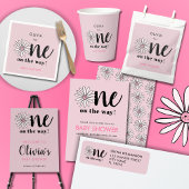 女モダン子赤ちゃんシャワーデイジーフローラ スクエアペーパーコースター