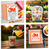 One Sweet Peach First Birthday Invitation 招待状