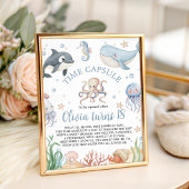 Ocean Whale Time Capsule Message Card 招待状