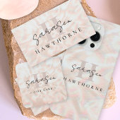 オパールストーンバラ金ゴールドモノグラムイニシャルスクリプト名 名刺