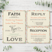 オレンジ & ティール カントリー ウェディング レセプション メニュー (この独立クリエイターのコレクションをカスタマイズ。)