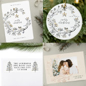 リースエレガントメリークリスマスと新年おめでとう シーズンカード