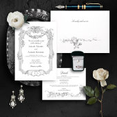 Ornate Classic French Rose Border Wedding プログラム