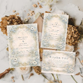 Ornate Floral Baroque Wedding 招待状