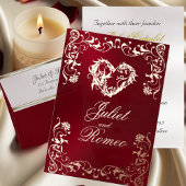 Ornate Frame & Heart - Teal/Gold 出欠カード