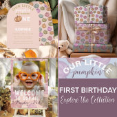 Happy Birthday Pink & Orange Pumpkin Party  ペーパープレート