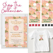 秋のカボチャ最初の誕生日カスタム写真 招待状