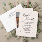 水モダン色マグノリア結婚ズ ベラム紙招待状 (この独立クリエイターのコレクションをカスタマイズ。テスト)