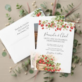 水彩いちご結婚の アドバイスカード (この独立クリエイターのコレクションをカスタマイズ。テスト)