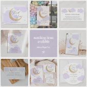 Over the Gold Moon Purple Baby Shower invitation 招待状