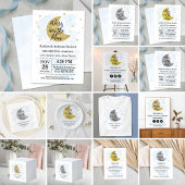 月の向こうに |男の子の赤ちゃんシャワー 招待状