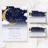 月の上の赤ちゃんシャワーありがとう ラウンドシール