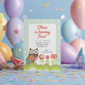 子供向けフクロウの誕生日お礼カード サンキューカード