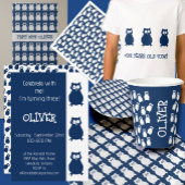 かわいいフクロウ誕生日パーティー 招待状