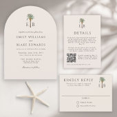 Royal Palm Logo Elegant Tropical Monogram Wedding スタンダードカクテルナプキン