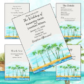 パームツリーとビーチ結婚式ディナーカクテル スタンダードカクテルナプキン