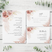 パンパスグラステラコッタ結婚ズサンキューカード ノートカード (この独立クリエイターのコレクションをカスタマイズ。)