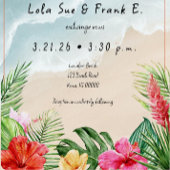 Paradise Blooms Wedding Return Address Label ラベル