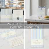 Chic Powder Blue Stripes Bakery Thank You Website  ラウンドシール