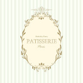 Parisian Patisserie French Vintage Style Pink 招待状