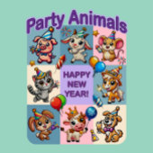 パーティー動物「新年おめでとう」 缶クーラー