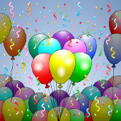 誕生日バルーンパーティー 招待状