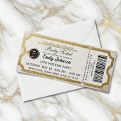 Golden Birthday Party Ticket Invitation 2026 招待状