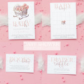 ベビーシャワーパステルベビーバスケット 招待状