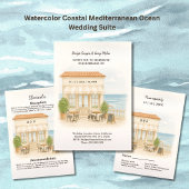 coastal mediterranean ocean wedding guest card サンキューカード