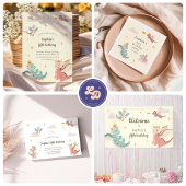 キュートパステルドラゴンズ子供の誕生日 スクエアシール