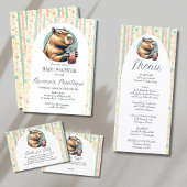 Striped Funny Capybara Custom Name Baby Shower フェイバータグ