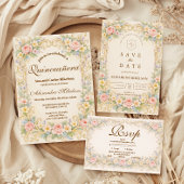 Pastel Garden Baroque Quinceañera 招待状