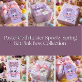 Spooky Spring Bat Lavender Pastel Goth Round ラウンドシール