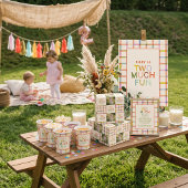 パステル・プラッド "Two Much Fun" 2歳の誕生日写真 招待状