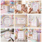 1歳の女の子の誕生日お祝いカード 招待状