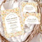 Pastel Tropical Animals Baby Shower 招待状