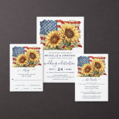 アメリカ愛国国旗のひまわり結婚の詳細 エンクロージャーカード (この独立クリエイターのコレクションをカスタマイズ。)