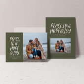 Peace love joy navy blue 2枚の写真クリスマス シーズンカード