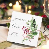 ピースラブジョーホリーベリーウォーター色クリスマス ラッピングペーパー