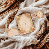 Peach Floral Garden First Birthday 1st Birthday 招待状