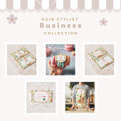 Peach Floral Hair Stylist Business 名刺