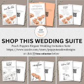 モダンフォーマルエレガントピーチフローラ結婚ズ 招待状