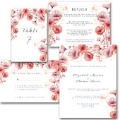 結婚アドバイス ピンクのフワフワした水彩花 アドバイスカード