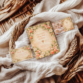 Peach Berry Garden First Birthday 1st Birthday 招待状