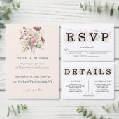 Soft Blooms Spring Floral Details Enclosure Card エンクロージャーカード (この独立クリエイターのコレクションをカスタマイズ。)