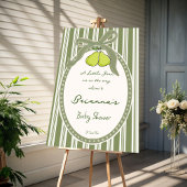 Pear sage green retro stripes baby shower custom フェイバーボックス