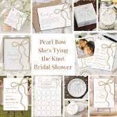 Pearl Bow She's Tying the Knot Bridal Shower 招待状