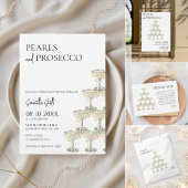 パール・プロセッコブライダルシャワーモダンミニマル 招待状