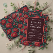 Boho Orange Floral Peonies Wedding Invitation 招待状 (この独立クリエイターのコレクションをカスタマイズ。テスト)